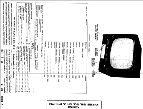 121DX11 Ch= 19F1A; Admiral brand (ID = 303482) Television