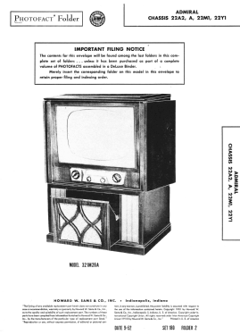 121K16A Ch= 22M1; Admiral brand (ID = 3092724) Television