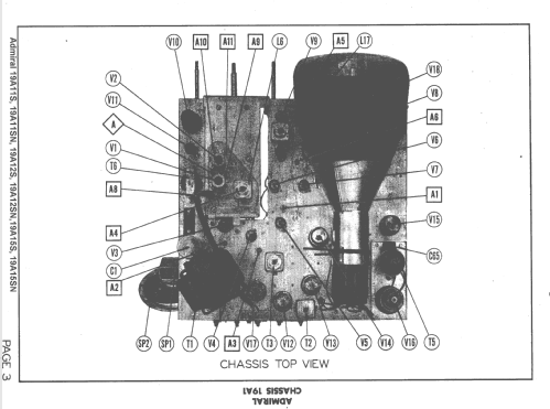 19A11SN Ch= 19A1; Admiral brand (ID = 1523910) Television