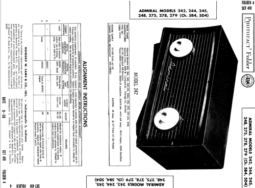 242 Ch= 5B4; Admiral brand (ID = 792699) Radio