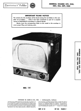 27K36 Ch= 21F1; Admiral brand (ID = 2925035) Television