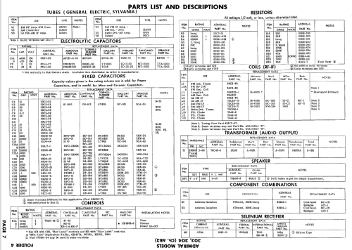 303 Ch= 6B3; Admiral brand (ID = 726627) Radio