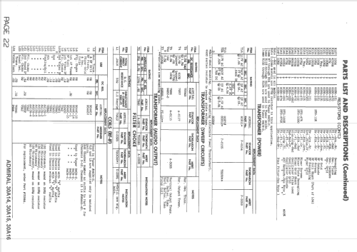 30A14 Ch= 30A1; Admiral brand (ID = 1505126) Television