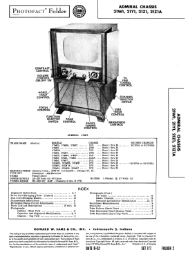 47M35 Ch= 21Z1 Runs 1 thru 26; Admiral brand (ID = 3083083) Television