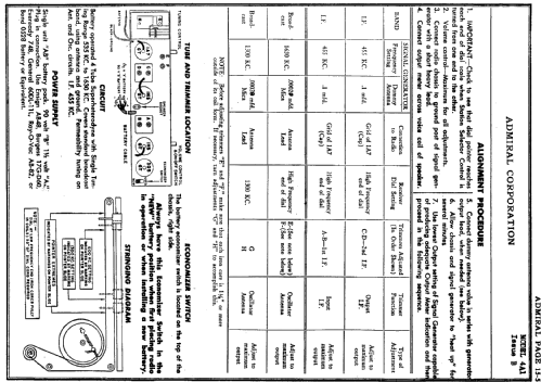 4A1 Issue B chassis only; Admiral brand (ID = 115713) Radio