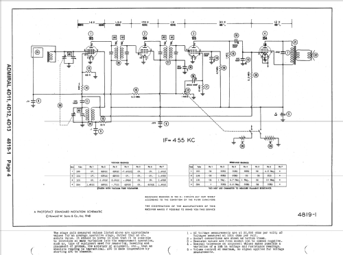 4D12 Ch= 4D1; Admiral brand (ID = 1420513) Radio