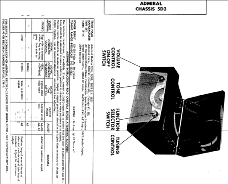 5D31 Ch= 5D3; Admiral brand (ID = 303091) Radio