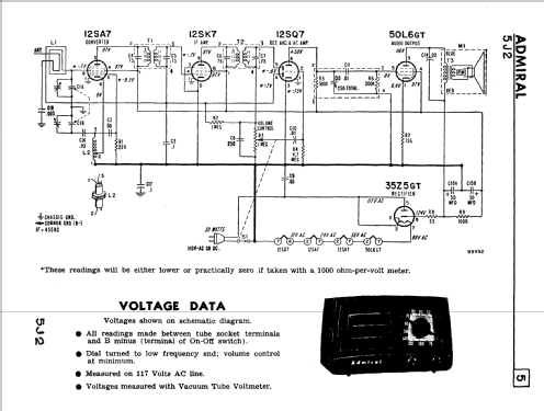 5J21 Ch= 5J2; Admiral brand (ID = 193391) Radio