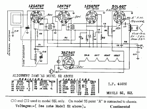 5S ; Admiral brand (ID = 461702) Radio