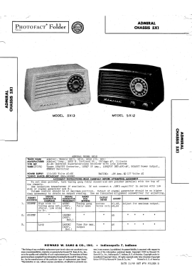 5X11 Ch= 5X1; Admiral brand (ID = 2803160) Radio
