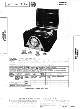 6J21 Ch= 6J2; Admiral brand (ID = 3034418) Radio