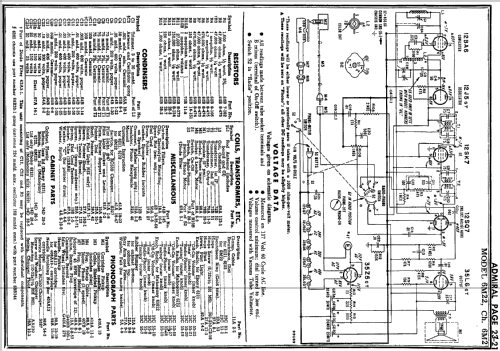 6M22 Ch= 6M2 & RC550; Admiral brand (ID = 194099) Radio