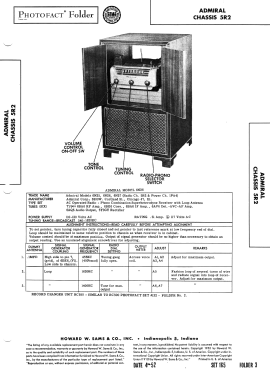 6N26 Ch= 5R2; Admiral brand (ID = 3040315) Radio