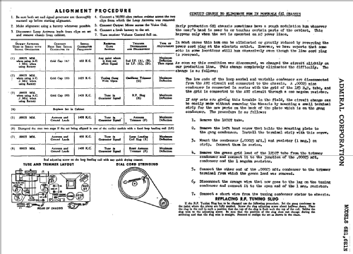 6P32 Ch= 6E1; Admiral brand (ID = 458663) Radio