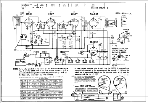 6RT43 Ch= 5B1-PH Radio Admiral brand Continental Radio & Television