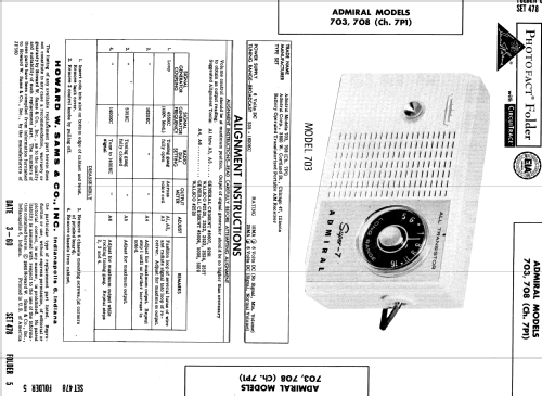 All Transistor Long Range Super-7 703 ; Admiral brand (ID = 543955) Radio