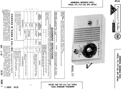 717 Imperial 8 All Transistor Ch= 8T1; Admiral brand (ID = 543293) Radio