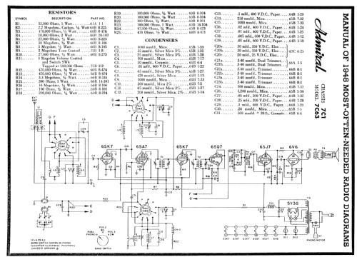 7C63 Ch= 7C1; Admiral brand (ID = 85802) Radio