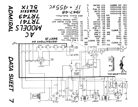 7RT43 Ch= 5L1X; Admiral brand (ID = 193163) Radio