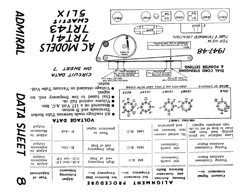 7RT43 Ch= 5L1X; Admiral brand (ID = 193164) Radio