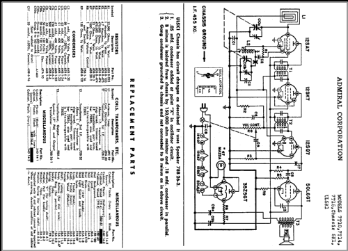 7T14 Ch= 5K1 ; Admiral brand (ID = 1541024) Radio