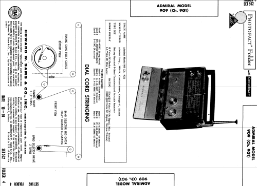 909 Ch= 9G1; Admiral brand (ID = 523987) Radio