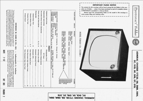 C23A11 Ch= 17Z3DT; Admiral brand (ID = 2402625) Television