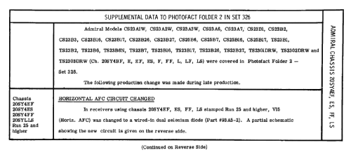 Claremont TS23B2 Ch= 20SY4L; Admiral brand (ID = 2526148) Television