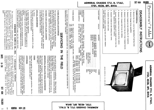 HFA21F33 Ch= 17AL1; Admiral brand (ID = 839510) TV Radio