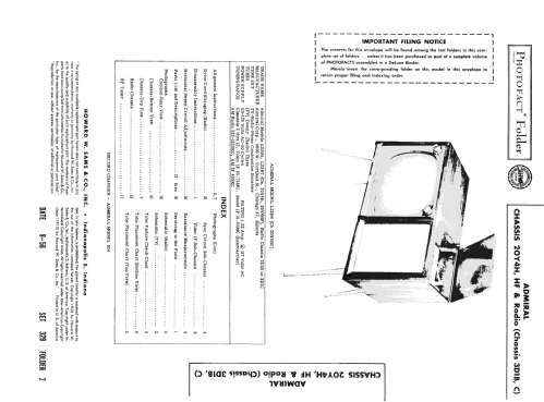 L23B6 Ch= 20YH4; Admiral brand (ID = 1863983) TV Radio