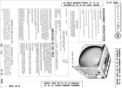 P14D11 Ch= 16H1; Admiral brand (ID = 938368) Television