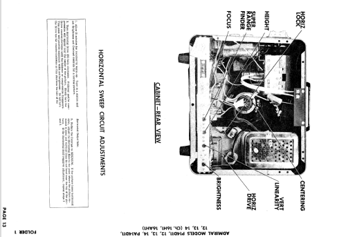 P14D11 Ch= 16H1; Admiral brand (ID = 938381) Television