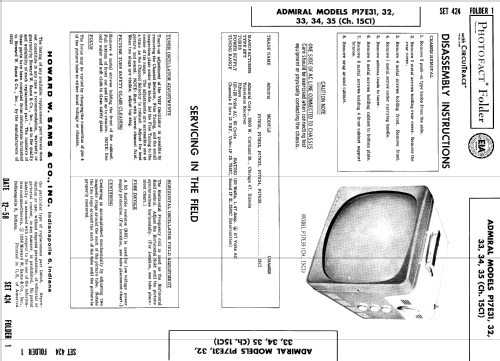 P17E31 Ch= 15C1; Admiral brand (ID = 917833) Television