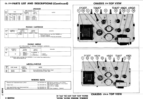 SS622 Ch= 5T4A; Admiral brand (ID = 647274) Speaker-P