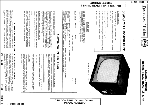 T18A12 Ch= 17F1; Admiral brand (ID = 833713) Television