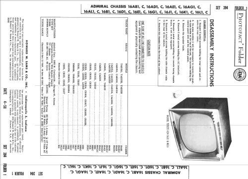 T21E3 Ch= 16G1C; Admiral brand (ID = 2571385) Television