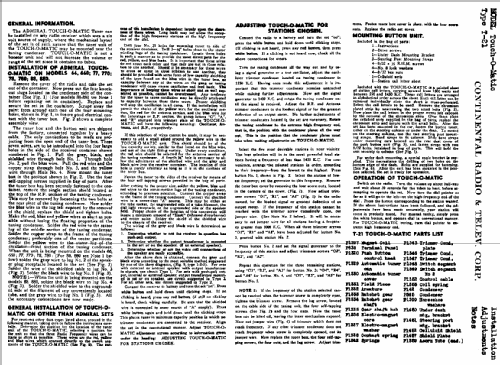 Touch-O-Matic T-21 ; Admiral brand (ID = 462804) Radio part