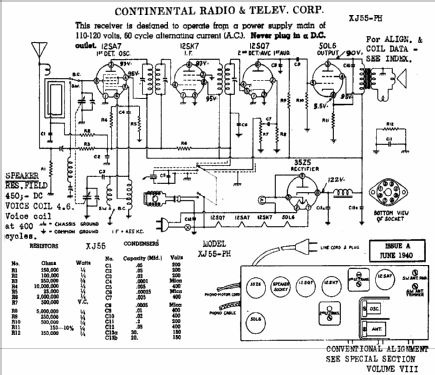 XJ55PH ; Admiral brand (ID = 470000) Radio