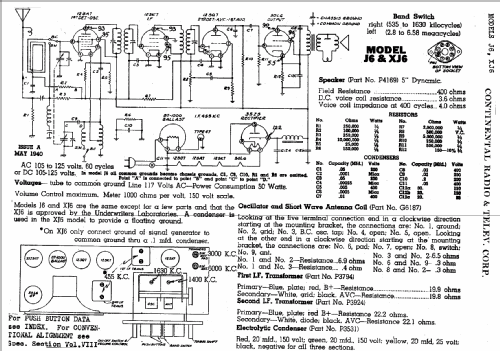 XJ6 ; Admiral brand (ID = 473203) Radio