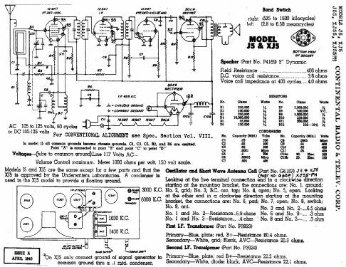 XJ 5 ; Admiral brand (ID = 469995) Radio