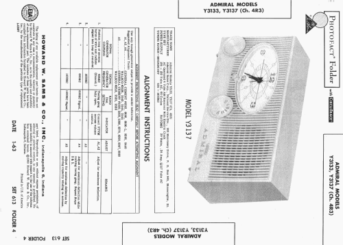 Y3133 Ch= 4R3; Admiral brand (ID = 481425) Radio