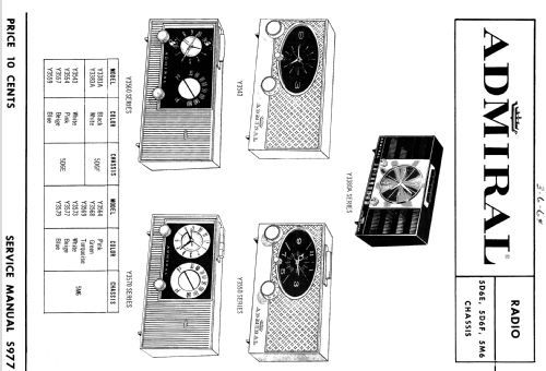 Y3381A Clock Radio Ch= 5D6F; Admiral brand (ID = 1540995) Radio