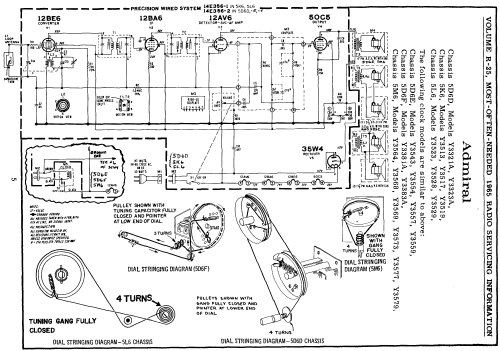 Y3381A Clock Radio Ch= 5D6F; Admiral brand (ID = 187016) Radio