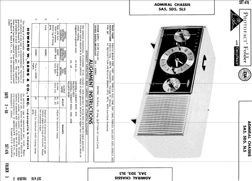 Y833 Ch= 5L5; Admiral brand (ID = 545546) Radio