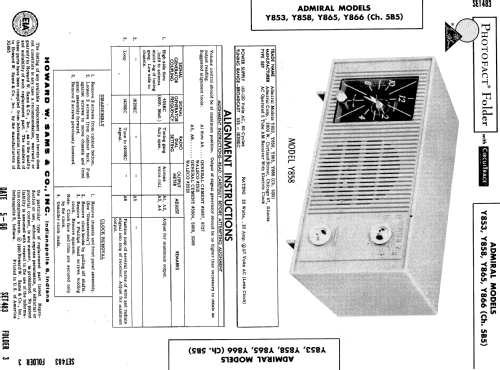 Y853 Ch= 5B5; Admiral brand (ID = 566173) Radio