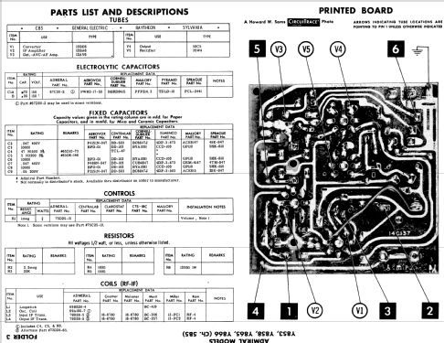 Y853 Ch= 5B5; Admiral brand (ID = 566176) Radio