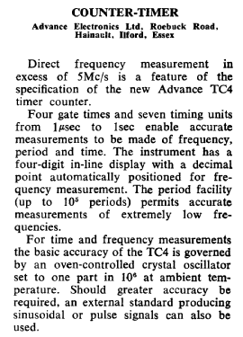 Counter-Timer TC4; Advance Electronics (ID = 2762804) Equipment