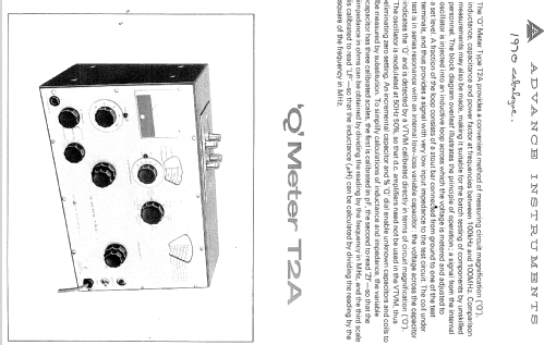 Q Meter T.2.A.; Advance Electronics (ID = 1352829) Equipment