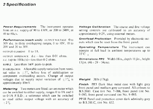 Twin Stabilised D.C. Supplies PP3; Advance Electronics (ID = 550117) Equipment