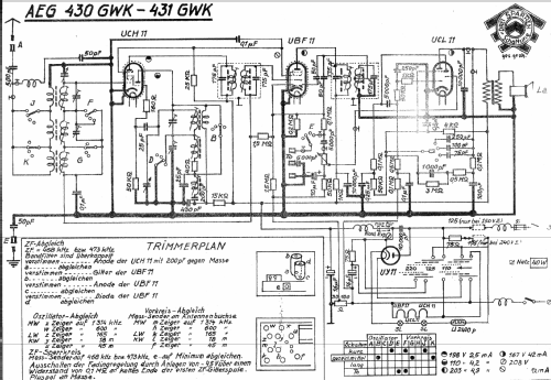 430GWK; AEG Radios Allg. (ID = 812063) Radio